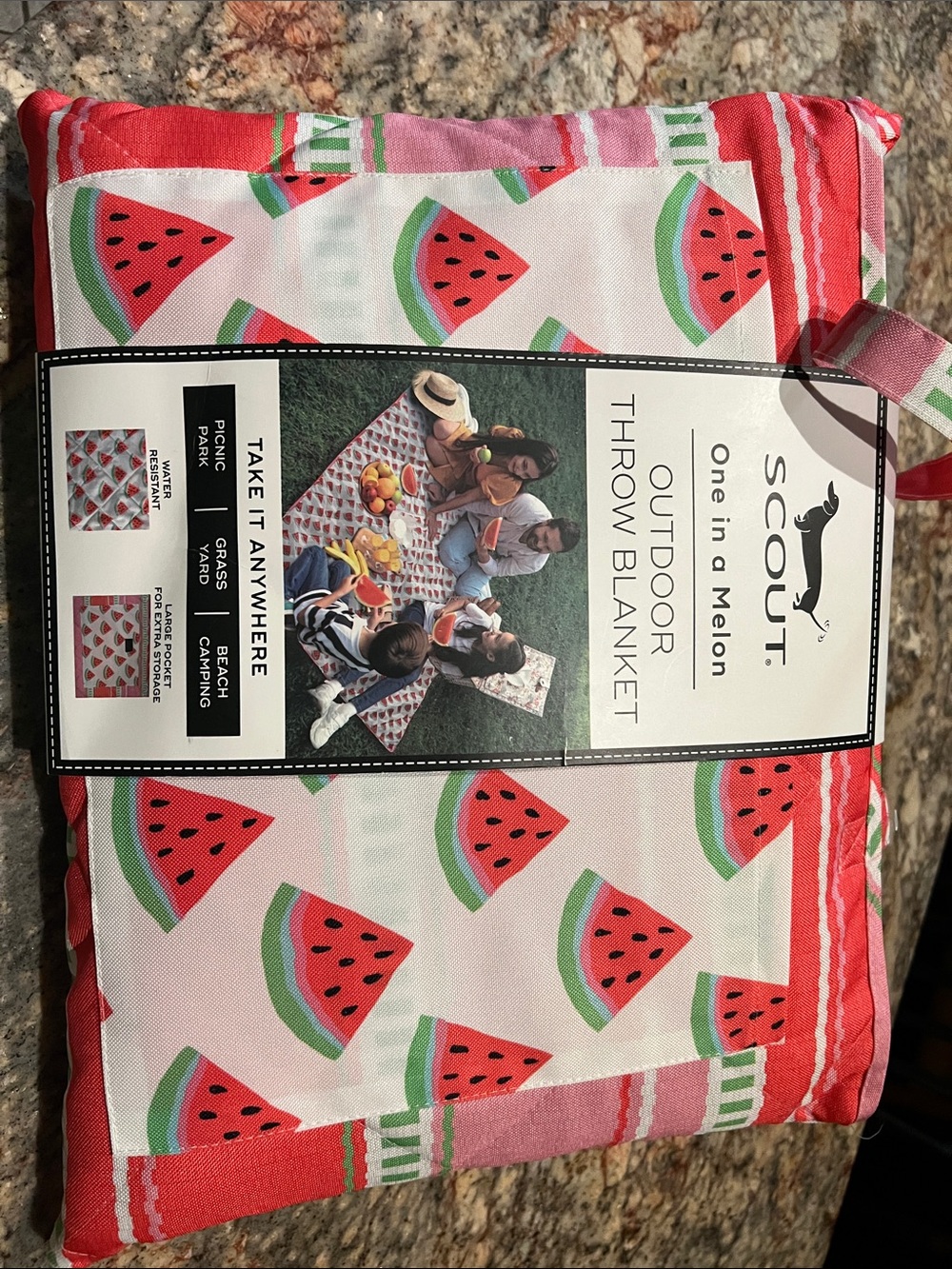 Scout Watermelon Print Outdoor Throw Blanket - Red, Pink, Green
